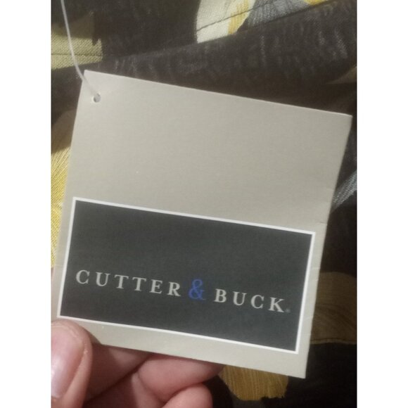 New Cutter Buck Shirt Mens Large L Short Sleeve Button Front Floral Multicolor - Picture 3 of 15